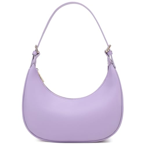 SYXLCYGJ Fashion Small Crescent Underarm Shoulder Bag for Women Trendy Purse Hobo Handbags Clutch Crossbody Bag (Purple)