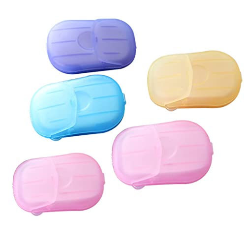 MaylFre Papel portátil Papel Jabón 100 Hojas Película de una Sola Vez Jabón de Papel de Espuma para el Viaje Camping Senderismo 5 Cajas Cover