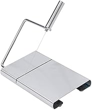 Stainless Steel Cheese Slicer Cutter with 5 Replacement Wire for Block Cheese Metal Cheese Slicers Cutting Board