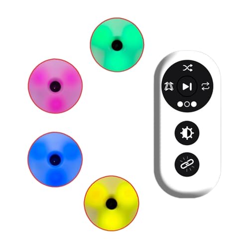 Fenteer 4 Pieces Reaction Training Lights Sports Agility Lights System Interactive Portable Remote Controlled for Fitness Jump Soccer