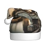 WHJYYXDE Sombrero de Navidad para adultos, sombrero de Papá Noel de tela de calidad con parte inferior suave y esponjosa, impresión francesa de la Torre Eiffel