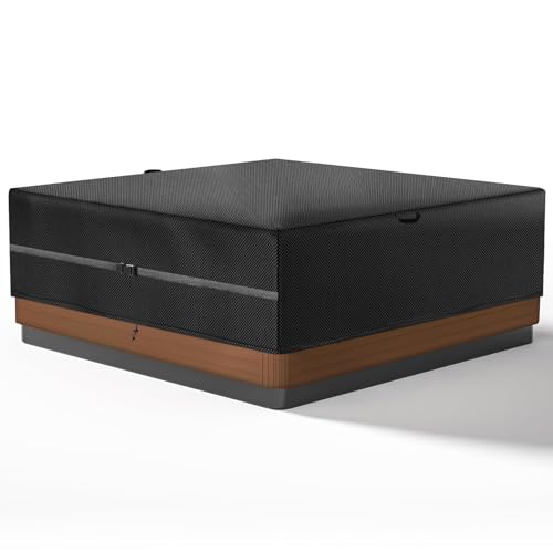 Copertura Vasca Idromassaggio Impermeabile, Piscina Idromassaggio da Esterno Copertura Protettiva con Fune e Maniglia420D (220 * 220 * 85cm,Nero)