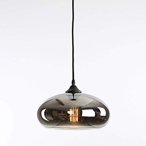 Suspension en verre rouge de 18cm style industriel luminaire de plafond sphérique