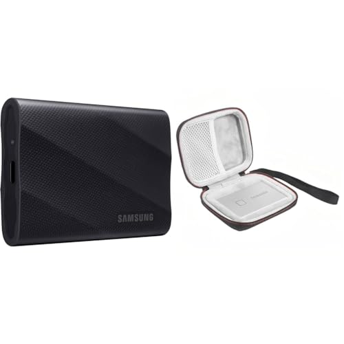 Image of Samsung T9 Portable External SSD 4TB, USB 3.2, Speed up to 2,000 MB /s Read /Write Speed, Storage for Professional Creators - videographers, Graphic Designers, Artists, MU-PG4T0B /WW, Black & Cover