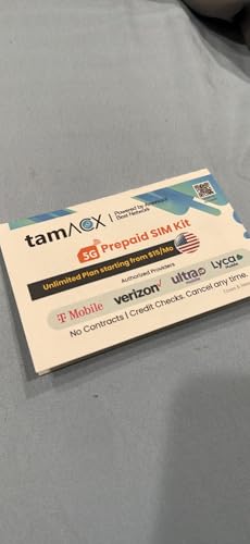 5G Prepaid SIM Kit, Unlimited Plan, T-Mobile Verizon Ultra Lyca Network, No Contract, 1 Month