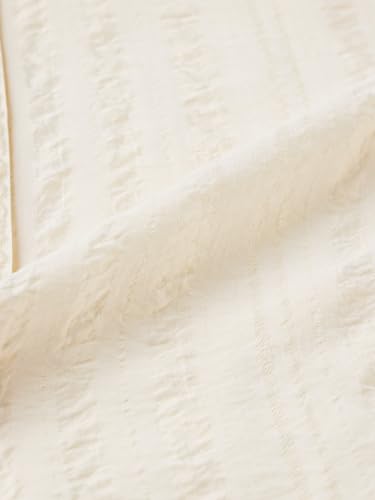 Image of The Souled Store Textured Shirt: Women and Girls Full Sleeves Spread Collar Solid Textured Viscose Nylon Relaxed Fit Lightweight Summer-Ready Casual Wear Shirts