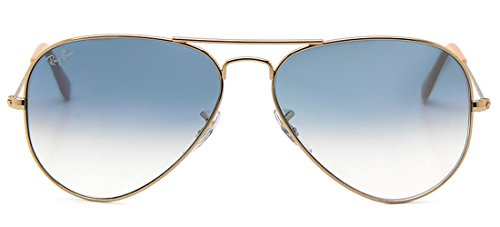 Image of Ray-Ban UV Non-Polarized Unisex Aviator Sunglasses (Blue Gradient|55mm) -RB3025