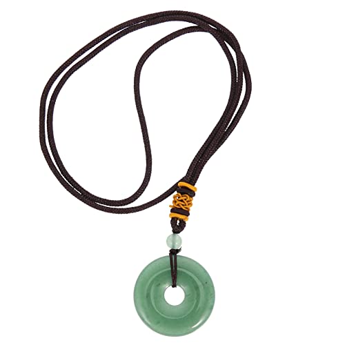 Healeved Collar Con Colgante De Piedra Natural Verde De 1.2 Pulgadas Collar De Decoración Del Cuello Para Uso Diario Y Meditación Accesorio De Joyería Único Para Hombre Y Mujer