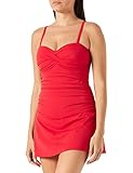 trajes de baño rojo y negro  Iris & Lilly Auk12101 Vestido de Traje de baño, Rojo, 44