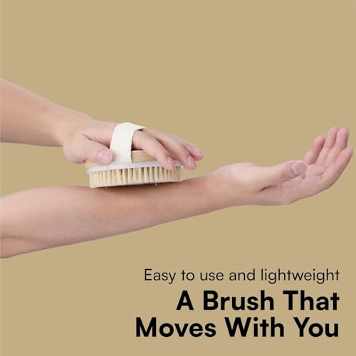 Image of Wooden Blood Circulation Bath Brush With Massager | Natural Bristles | Dry Brushing Removes Dead Skin, Treats Cellulite & Stimulates Blood Flow