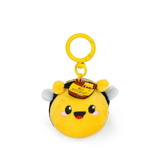 Legami - ¡Llavero Super Soft! Tema Bee, Llavero de Peluche, Colgante con Mensaje Grabado y Mosquetón de Zinc, 7x11 cm