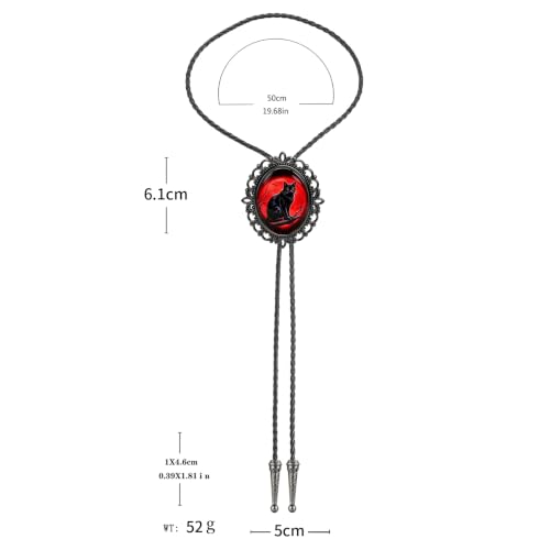Image of Jeilwiy Bolo Tie for Men Western Cowboy Gothic Bolo Tie Necklace Halloween