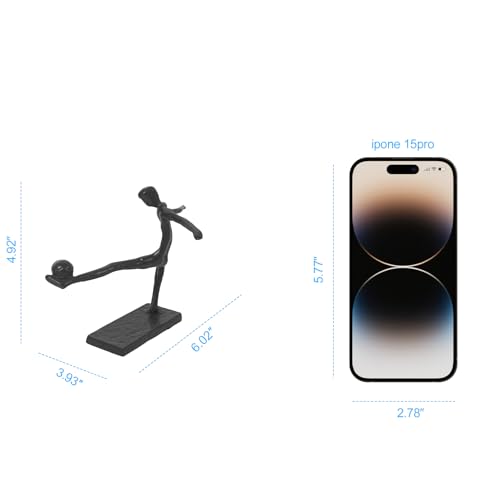 Estatua abstracta de jugador de fútbol de hierro fundido miniatura 4