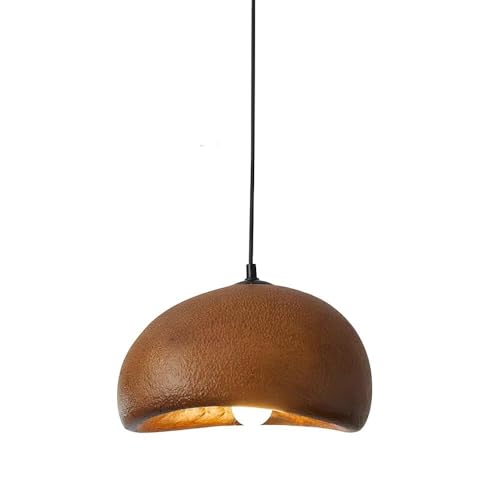 Modern Organic Pendant Light Faux Terracotta Textured Dome Shape E26 Adjustable Hanging Lamp...