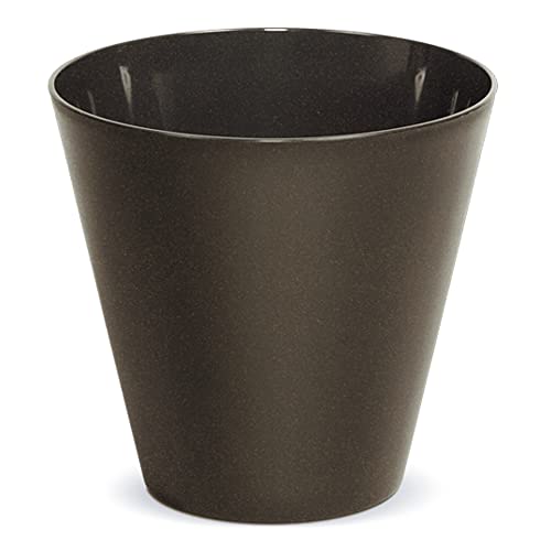 Pot de fleurs rond 12 L TUBUS en bois composite écologique café