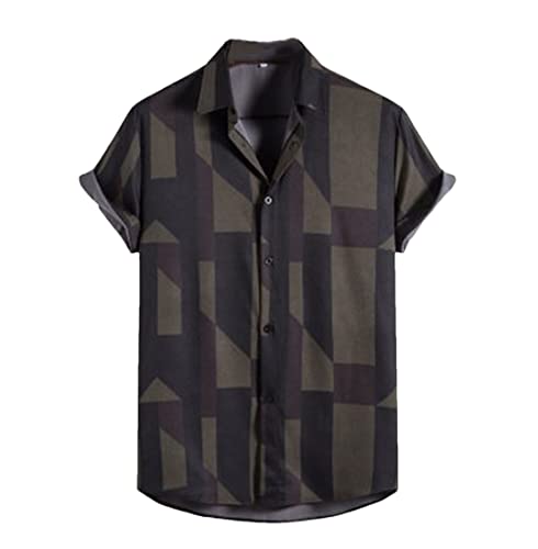 Chemise d'été décontractée manches courtes homme motif imprimé encre XS
