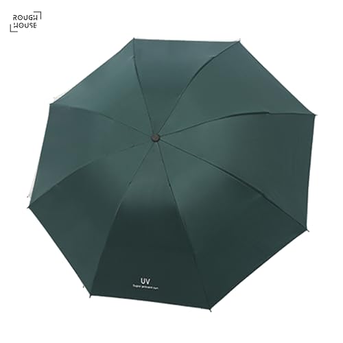 Roughhouse UV Umbrella for Sun & Rain – Auto Open/Close | Windproof | Travel-Friendly 3-Fold Design | SPF 50+ Coated | Big Canopy, Easy to Carry