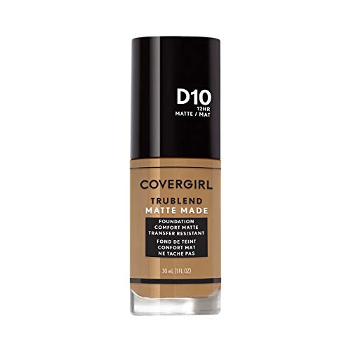 Covergirl Trublend Matte Made Liquid Foundation, D10 Golden Caramel, 1.014 Fl Oz #TOP10
