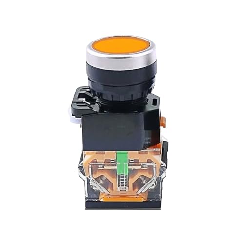 Interruptor pulsador LA38 selector amarillo de 2 posiciones con luz LED 22mm 2