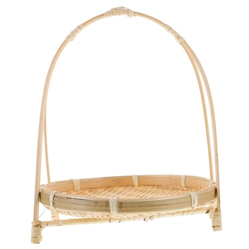 Cabilock Handwoven Serving Basket Versatile Storage for Bread Fruits Snacks Woven Design with Handle for Home Bakery Casual Gatherings