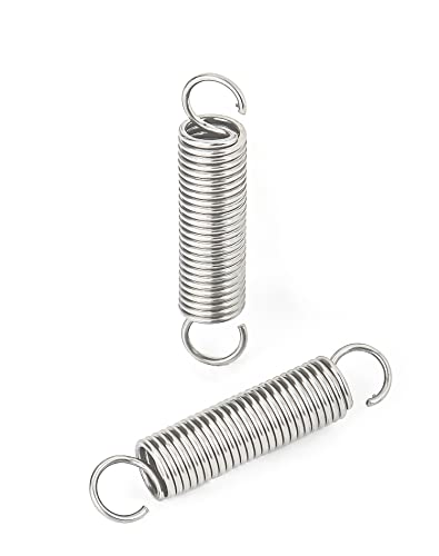 Miniatura 7 de Qwork 2 Piezas Extensión Resorte , Longitud Libre De 50 Mm, Muelles De Extensión De Acero Inoxidable , 304 Acero Inoxidable, Diámetro Del Cable 1.2 Mm, Od 10 Mm