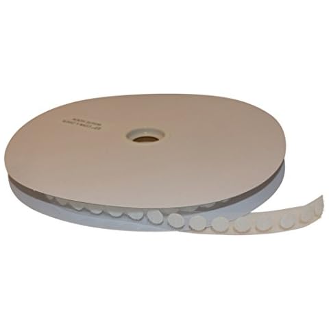 FindTape Adhesive-Backed Hook-Side Only Coins/Dots (HL74-C): 1/2 in. diameter dots [1440 per roll] hook-side only (White) [1440 coins/roll] Cover