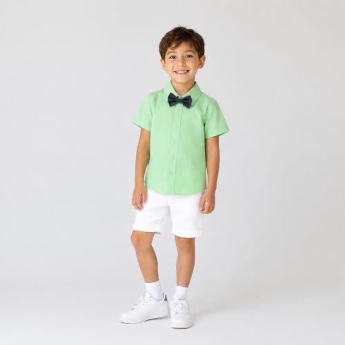 Image of Mud Kingdom Little Boys Dress Shirts Short Sleeve Cute Summer