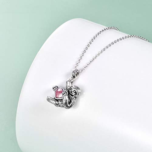 YFN Sloth Gifts Sterling Silver Sloth Necklace Heart Crystal Sloth Jewelry for Women Girls Men Christmas Gifts2