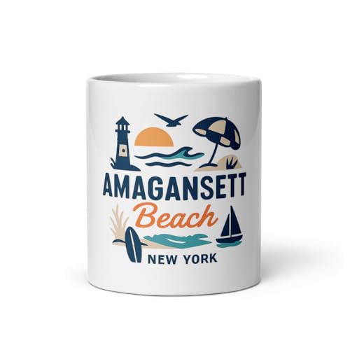 Amagansett Beach NY 11 oz Souvenir White Coffee Mug