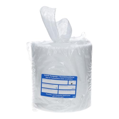 HYPACON trockene 90 Tücher Vliesrolle premium - Vliestücher für Spendereimer als saugstarke Wipes zum befüllen mit Reinigungsmittel und Desinfektionsmittel (90 Tücher)