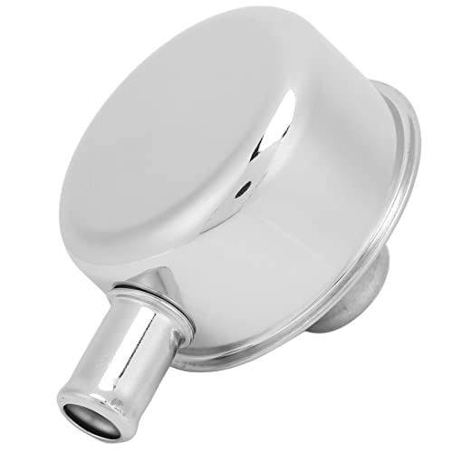 Keenso Air Breather Cap, Round Valve Cover Breather Push In Style Hochglanzpoliertes Entlüftergerät mit Entlüftungsrohr für SBF 350 Drosselklappen