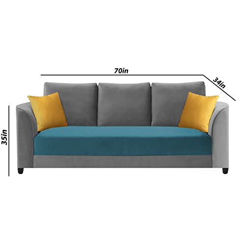 Image of Francis 3 Seater Sofa Set for Living Room (Turquise Grey Fabric)