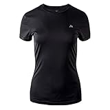 martes Damen T-Shirt Lady Bisic, Kurzarm, Rundhals, 100% Polyester, Outdoor Shirt, Sport und Fitness, Black, M, 99815