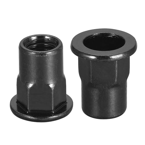 TA-VIGOR 20pcs M8 Half Hex Body Rivet Nuts, Carbon Steel Zinc-Plated Hexagonal Flange Rivet Nut, Flat Head Threaded Insert Nutserts Kit for Metal Sheets, Plastic, Wood and Other Thin Sheets