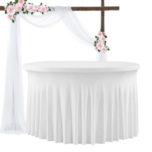 Nappe blanche extensible pour sublimer une table de banquet de mariage - 2