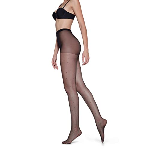 Meia Calça Loba Classica Poa Fio 15 (Adulto) Tamanho: G | Cor: Preto