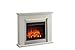 CrownFlame Hektor Elektrokamin - Elektrischer Standkamin mit Heizung 1000/2000 W, realistischer 3D-Flammeneffekt, Fernbedienung programmierbar, Timer, Thermostat - Grau