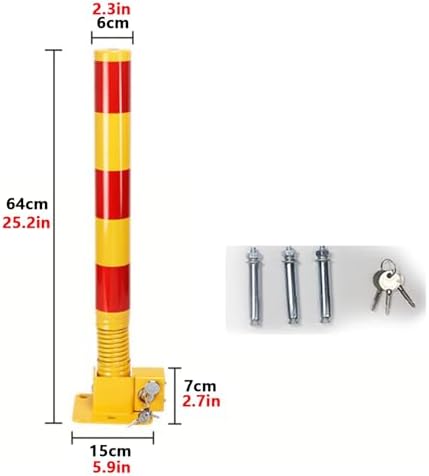 Lockable Folding Security Bollard Folding Parking Lock for Car Park Protection.Parking Space Lock Bollard - Removable Steel Safety Post Barrier for Traffic-Sensitive Areas，（1pcs） image 3