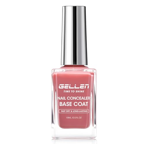 GELLEN Illuminating Nail Concealer Base Coat Nail Polish, Dusty Rose Calcium-Formula Regular Nail...