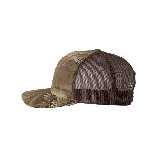 Image of Richardson Patterned Snapback Trucker Cap Adjustable Realtree Max-1 / Brown