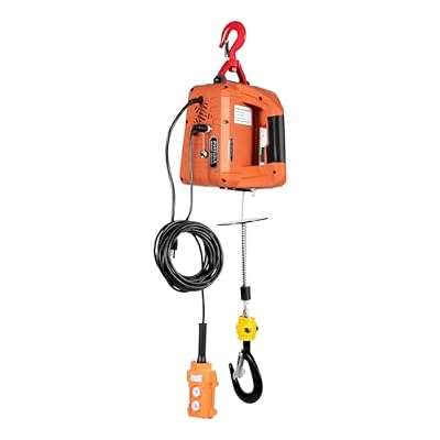 MEIWAIZX 3 in 1 Electric Hoist Winch 1100lbs Portable Electric Winch 1500W Power Winch Crane 25ft Lifting Height Electric Hoist with Manual, Wire Remote Control Overload Protection for Lifting Towing