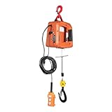 Portable Electric Hoist,1100LB Electric Winch Crane, 2 in 1 Winch Engine Crane,25 ft Lifting Height with Wire Remote Control and Overload Protection,Warehouses,Factories and Construction Sites