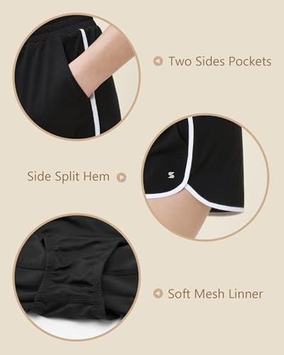 Stelle Girls Athletic Shorts with Pockets Girls Running Shorts Volleyball Soccer Shorts for Kids Elastic Waist4