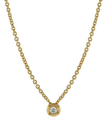 Preisvergleich Produktbild trendor Diamant-Halskette 0,05 ct WP Gold 585 75202