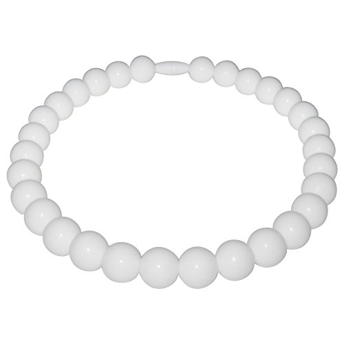 Pearl Baby Teething Necklace-Made With 100% Food Grade Silicone Teething Beads. Chewable Jewelry