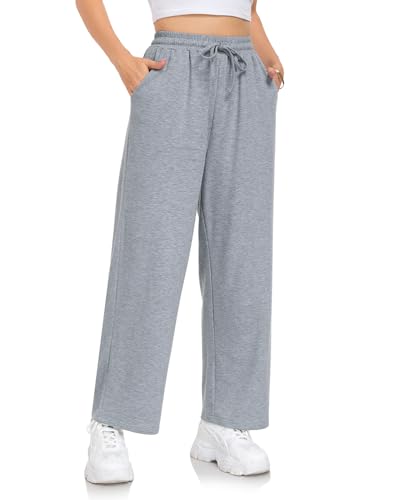Womens Sweatpants Loose High Waist Wide Leg Lounge Pants Fall Outfits Athletic Joggers with Pockets2