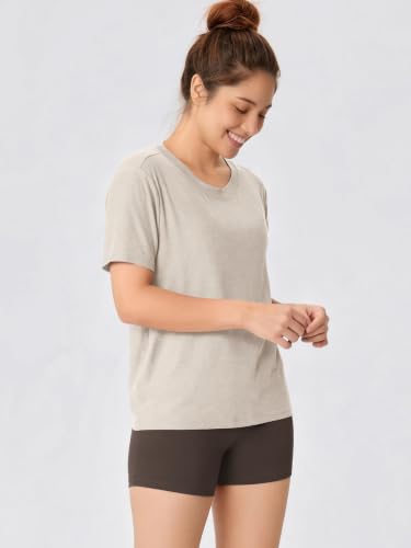 Image of ODODOS Women's Performance Cropped Tee Ultra Soft odSTRATUM Tech Short Sleeve Relaxed Top Crew Neck T-Shirts