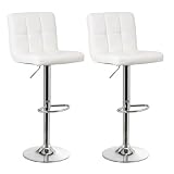 LOLAhome - Set de 2 Taburetes Altos Cocina Giratorios en 360°, Juego de Sillas...