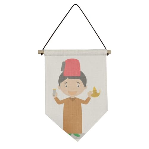 Drapeau en toile Red Hat Maroc : décoration murale suspendue Art Déco pour la maison