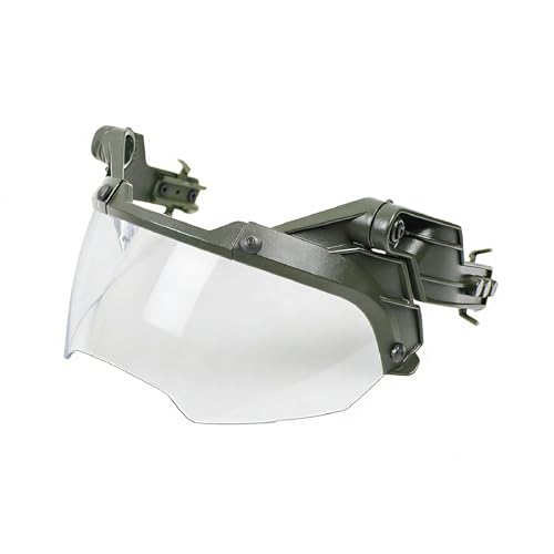 Tactical Rail-Mounted Face Mask & Goggles Set for Airsoft Fast Helmet, Fits Most Rails(Od)
